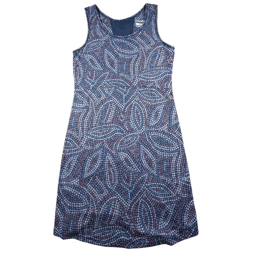 Columbia Omni-Freeze Dress Womens Small Blue Pink Mosaic Paisley Activewear Tank